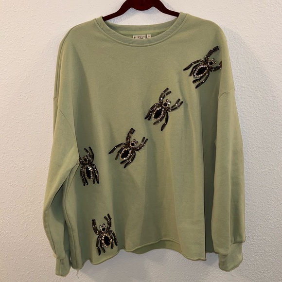 Crawling Spider Sweatshirt by Queen of Sparkles. - Picture 3 of 9